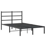 vidaXL Cadre de lit métal sans matelas avec tête de lit noir 120x190cm