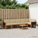 vidaXL Ensemble de canapés d'extérieur 7 pc Naturel et Beige Polyester