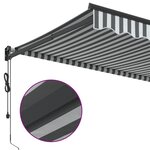 vidaXL Auvent rétractable anthracite et blanc 4 5x3 m tissu/aluminium