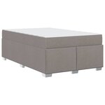 vidaXL Cadre de lit avec matelas Taupe 120 x 200 cm tissu