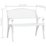 vidaXL Banc de jardin 102 cm aluminium coulé blanc