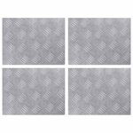 vidaXL Nez de marche Rectangulaire 4 Pièces Argenté 40 x 30 cm Aluminium