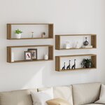 Étagères murales vidaXL 4 pièces Chêne Artisan 80x15x26 cm en bois d'ingénierie