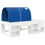 vidaXL Lit avec Tunnel 4 Pièces Blanc et bleu Bois d'ingénierie