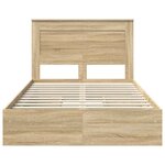 vidaXL Lit de Rangement Chêne Sonoma 120 x 190 cm Bois d'ingénierie