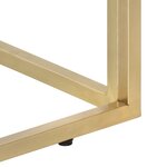 vidaXL Table console doré acier inoxydable et bois de mélèze massif
