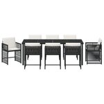 vidaXL Ensemble de salle à manger de jardin 9 pièces avec coussins en rattan noir