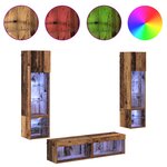 vidaXL Unité murale de TV 6 Pièces Bois Ancien Bois d'ingénierie