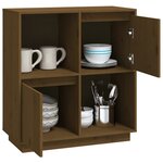 vidaXL Buffet marron miel 74x35x80 cm bois massif de pin