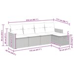 vidaXL Salon de jardin avec coussins 5 Pièces beige résine tressée