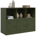 vidaXL Buffet vert olive 99x39x73 cm acier