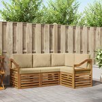 vidaXL Ensemble de canapés d'extérieur 4 pc Naturel et Beige Polyester