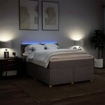 vidaXL Sommier à lattes de lit avec matelas Taupe 140x200 cm Tissu