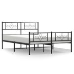 vidaXL Cadre de lit métal sans matelas avec pied de lit noir 120x200cm
