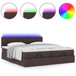 VidaXL Cadre de lit ottoman avec matelas marron foncé 180x200 cm tissu