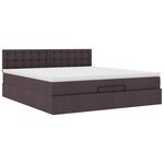 VidaXL Cadre de lit ottoman avec matelas marron foncé 180x200 cm tissu