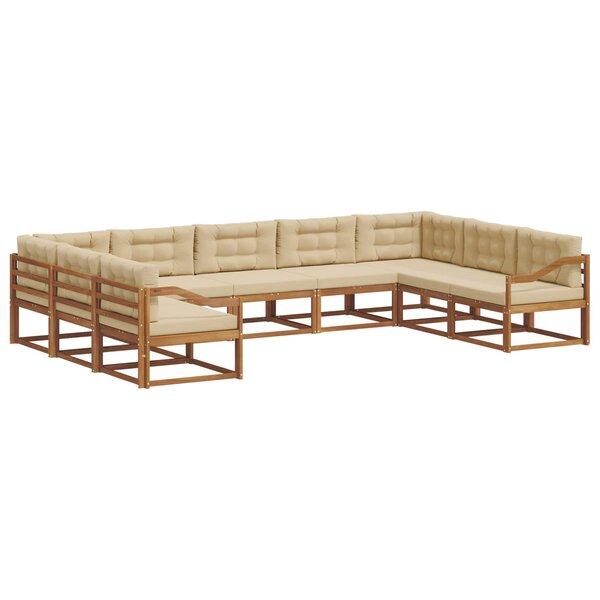 vidaXL Ensemble de canapés d'extérieur 9 pc Naturel et Beige