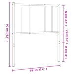 vidaXL Tête de lit métal noir 90 cm