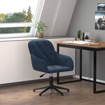 vidaXL Chaise pivotante de bureau Bleu Velours