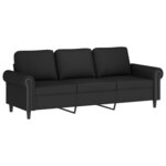 vidaXL Ensemble de canapés 4 Pièces avec coussins Noir Velours