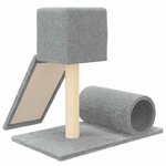 vidaXL Arbre à chat avec griffoir en sisal Gris clair 59 cm
