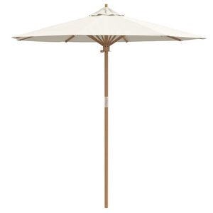 vidaXL Parasol de jardin Blanc crème Ø 270 x 260 cm Bambou