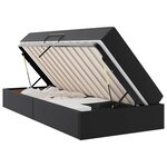 vidaXL Lit avec rangement et matelas avec stockage 2 pc Noir Cuir