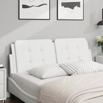 vidaXL Coussin de tête de lit blanc 140 cm similicuir