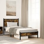 vidaXL Cadre de lit en métal sans matelas chêne fumé 80x200 cm