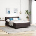 Lit à ressorts vidaXL avec matelas marron foncé 160x200 cm en tissu