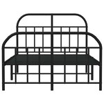 vidaXL Cadre de lit métal sans matelas avec pied de lit noir 120x190cm