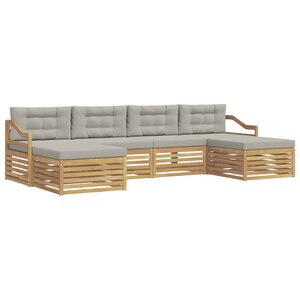 vidaXL Ensemble de canapés d'extérieur 6 pc Blanc et gris clair