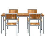 vidaXL Ensemble de salle à manger pour jardin 5 Pièces Gris et marron