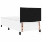 vidaXL Lit à ressorts avec matelas en blanc  90x200 cm  simili cuir.