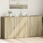 vidaXL Buffets 2 Pièces chêne sonoma 79x38x80 cm bois d'ingénierie