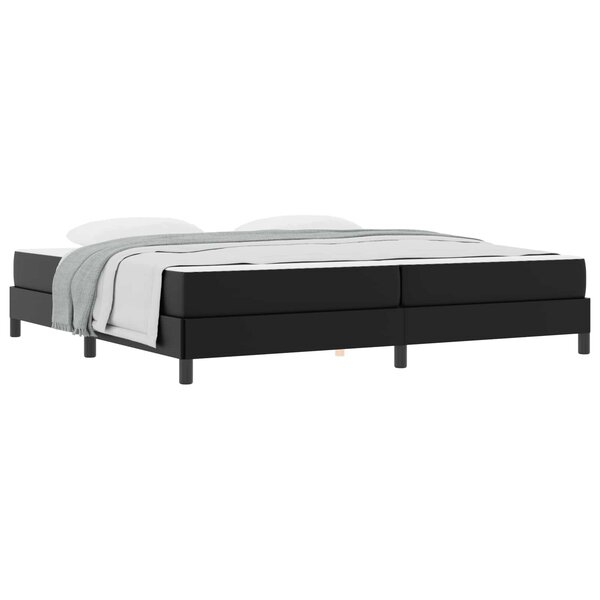 vidaXL Cadre de lit avec matelas Noir 200 x 200 cm tissu