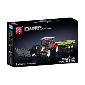 Mould King 24093 - Chargeuse sur pneus et remorque agricole