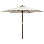 vidaXL Parasol de jardin avec mât en bois sable 299x240 cm