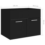 vidaXL Ensemble de meubles de salle de bain Noir Bois d'ingénierie