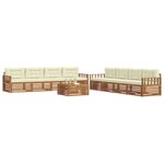 vidaXL Ensemble de canapés d'extérieur 9 pc Naturel et Crème