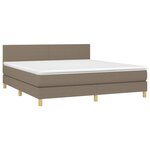 vidaXL Sommier à lattes de lit avec matelas LED Taupe 160x200 cm Tissu