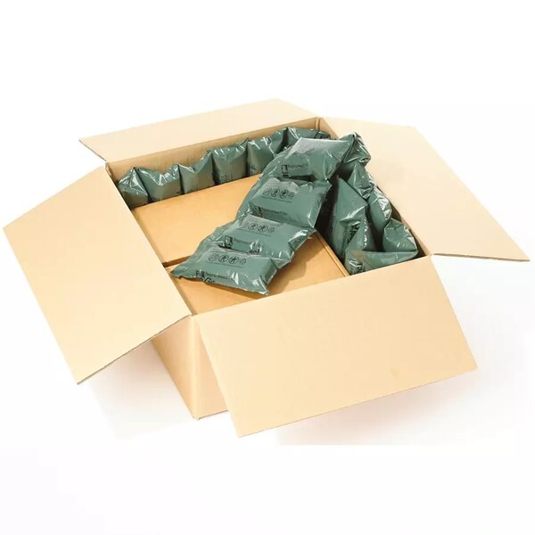 Coussins d'air pour colis léger (carton de 10 666) 15x20cm 1600M PEBD recyclé 25µ vert – Bulteau Systems