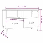 vidaXL Meuble TV Chêne fumé 80x36x50 cm Bois d'ingénierie