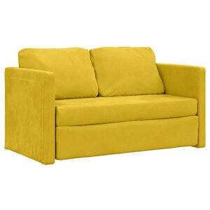 vidaXL Canapé-lit 2 en 1 jaune foncé 122x204x55 cm velours