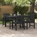 Chaises de jardin vidaXL 4 Pièces Noir 65 5x55 5x88 cm HDPE