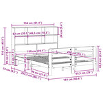 vidaXL Cadre de lit sans matelas 150x200 cm bois de pin massif