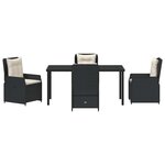 vidaXL Ensemble de salle à manger pour jardin 5 Pièces Noir polyrotin