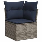 vidaXL Salon de jardin avec coussins 12 Pièces gris résine tressée