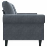 vidaXL Canapé à 2 places Gris foncé 140 cm Velours