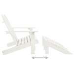 vidaXL Chaise de jardin Adirondack 2 places et repose-pied sapin blanc